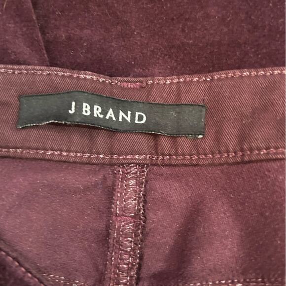 J Brand Zion Mid-rise Skinny in Blackberry Stretch Velvet Button Pants Size 30 - Picture 10 of 13
